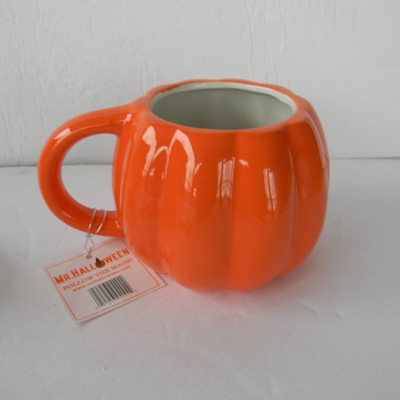 NWT Mr. Halloween JACK-O-LANTERN Ceramic Mug w/ Lid & Spoons - Picture 5 of 5